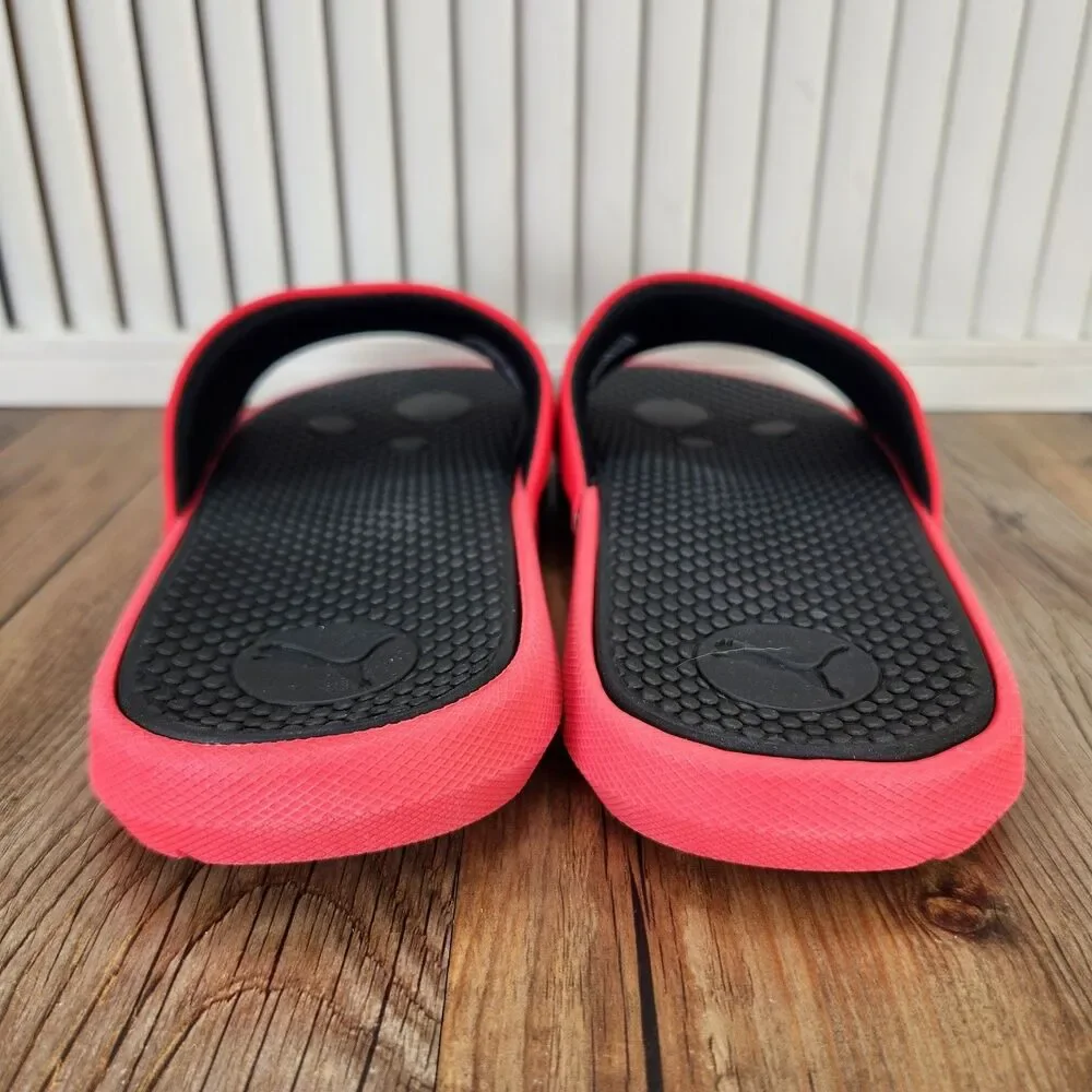 Puma Cool Cat BX JR Slides Junior Sz 7C High Risk Red Puma Black Slip On Sandals